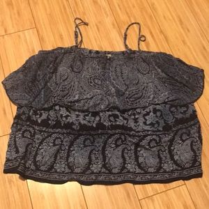 Alya Flounce Crop Top Blue